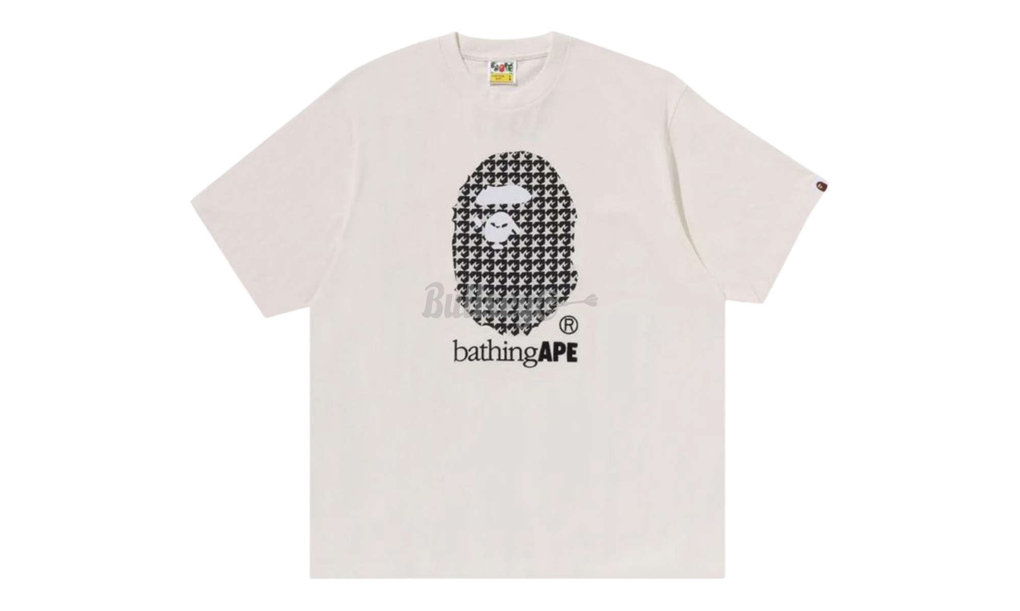 Bape Sta Houndstooth By Bathing Ape Ivory T-Shirt-Bullseye Sneaker Boutique