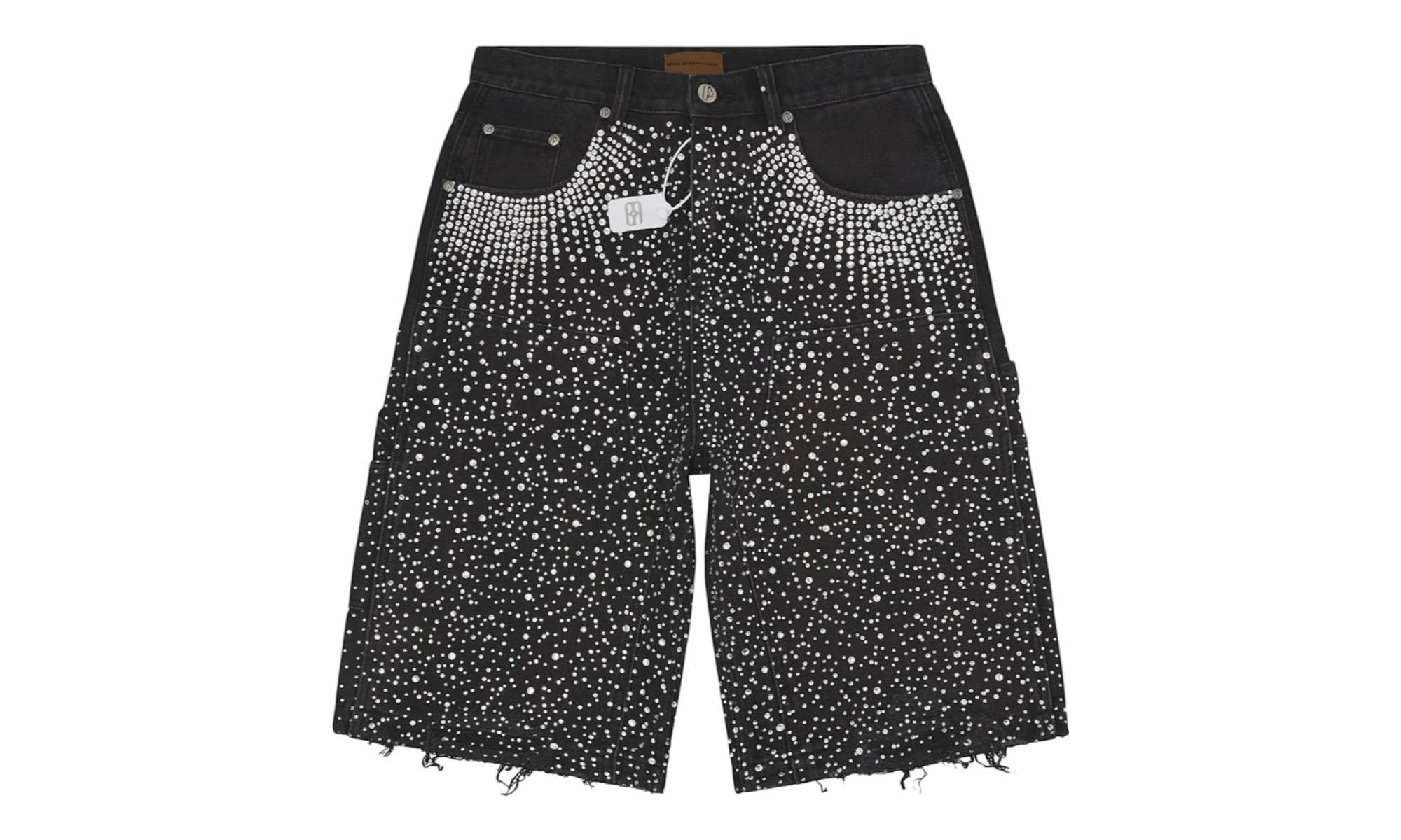 Birth of Royal Child 20k Swarovski Diamond Boro Denim Black Jean Shorts-Bullseye Sneaker Boutique