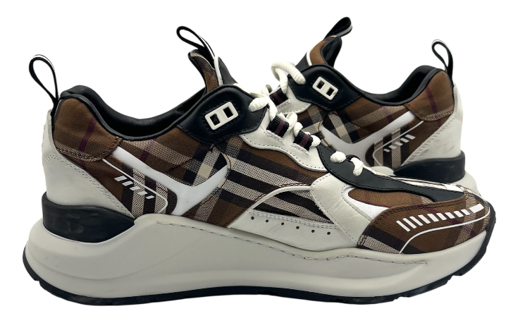 Burberry Vintage Check Cotton and Leather Sneaker (Preowned) (No Box)