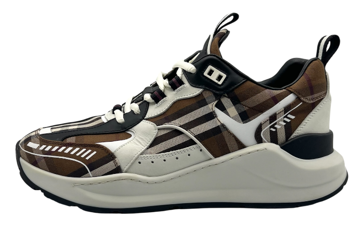 Burberry Vintage Check Cotton and Leather Sneaker (Preowned) (No Box)-Bullseye Sneaker Boutique
