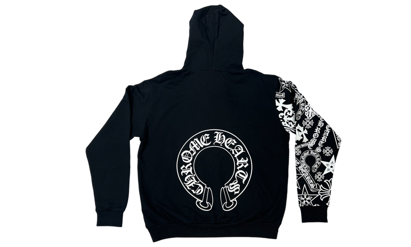 Chrome Hearts All Over Print Sleeve Black Hoodie