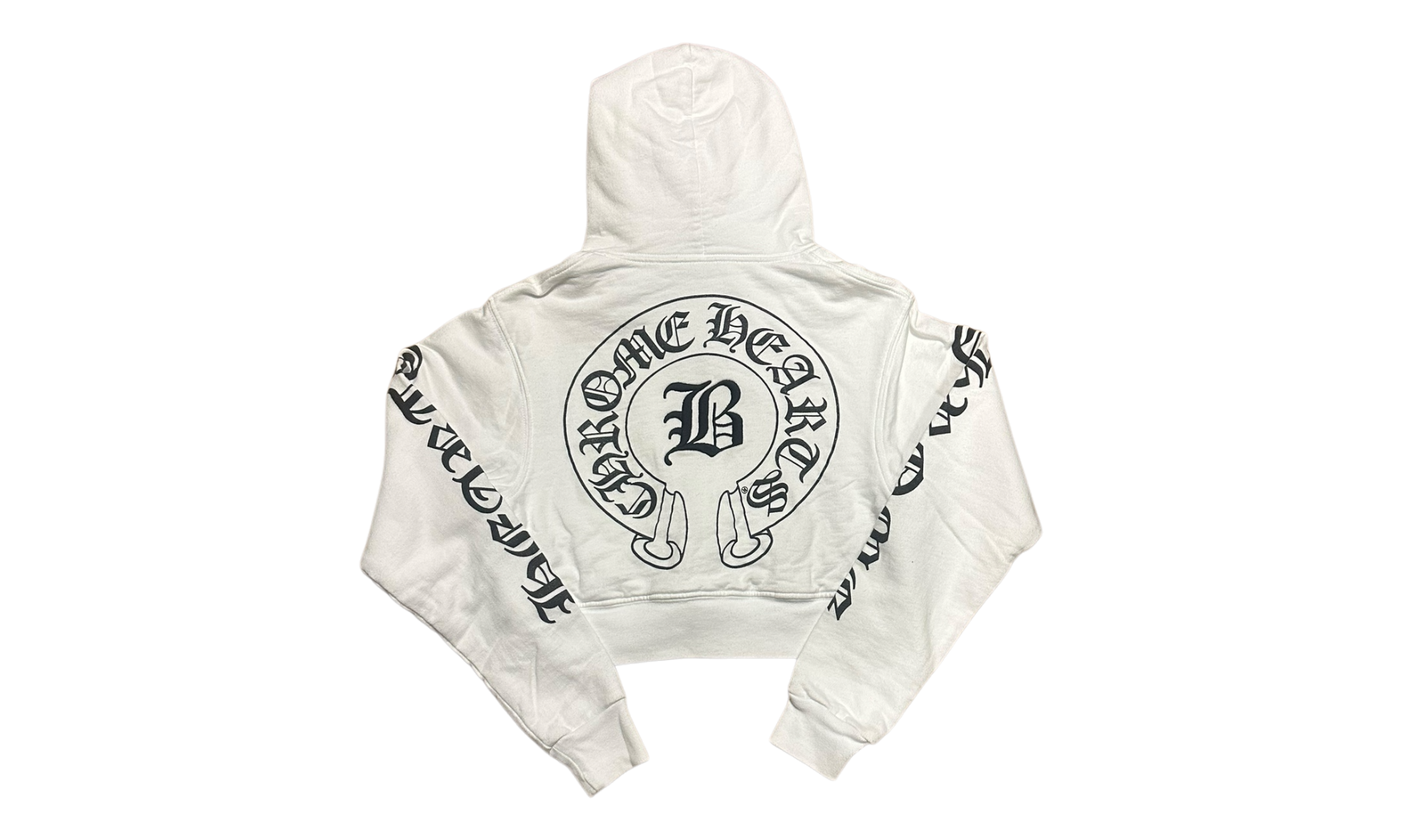 Chrome Hearts Bella Hadid Cropped Zip-Up White Hoodie (PreOwned)