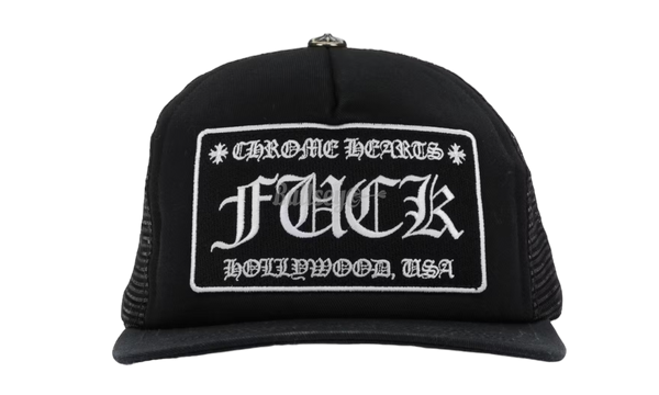 Chrome Hearts Black/White Fuck Hollywood Trucker Hat-Bullseye Sneaker Boutique