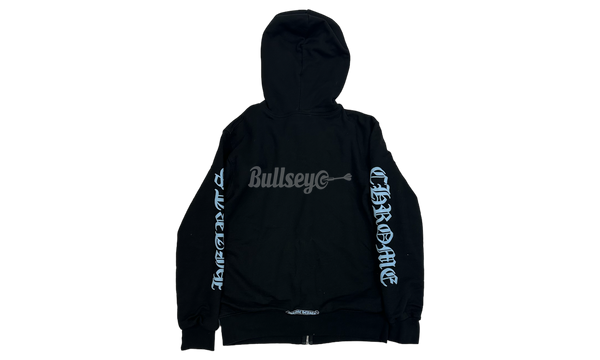 Chrome Hearts Blue Sleeve Letter Black Thermal Zip-Up Hoodie