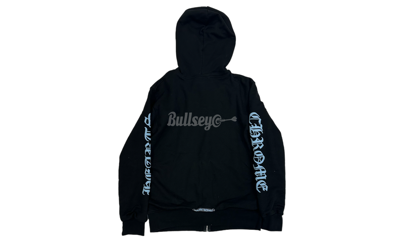 Chrome Hearts Blue Sleeve Letter Black Thermal Zip-Up Hoodie