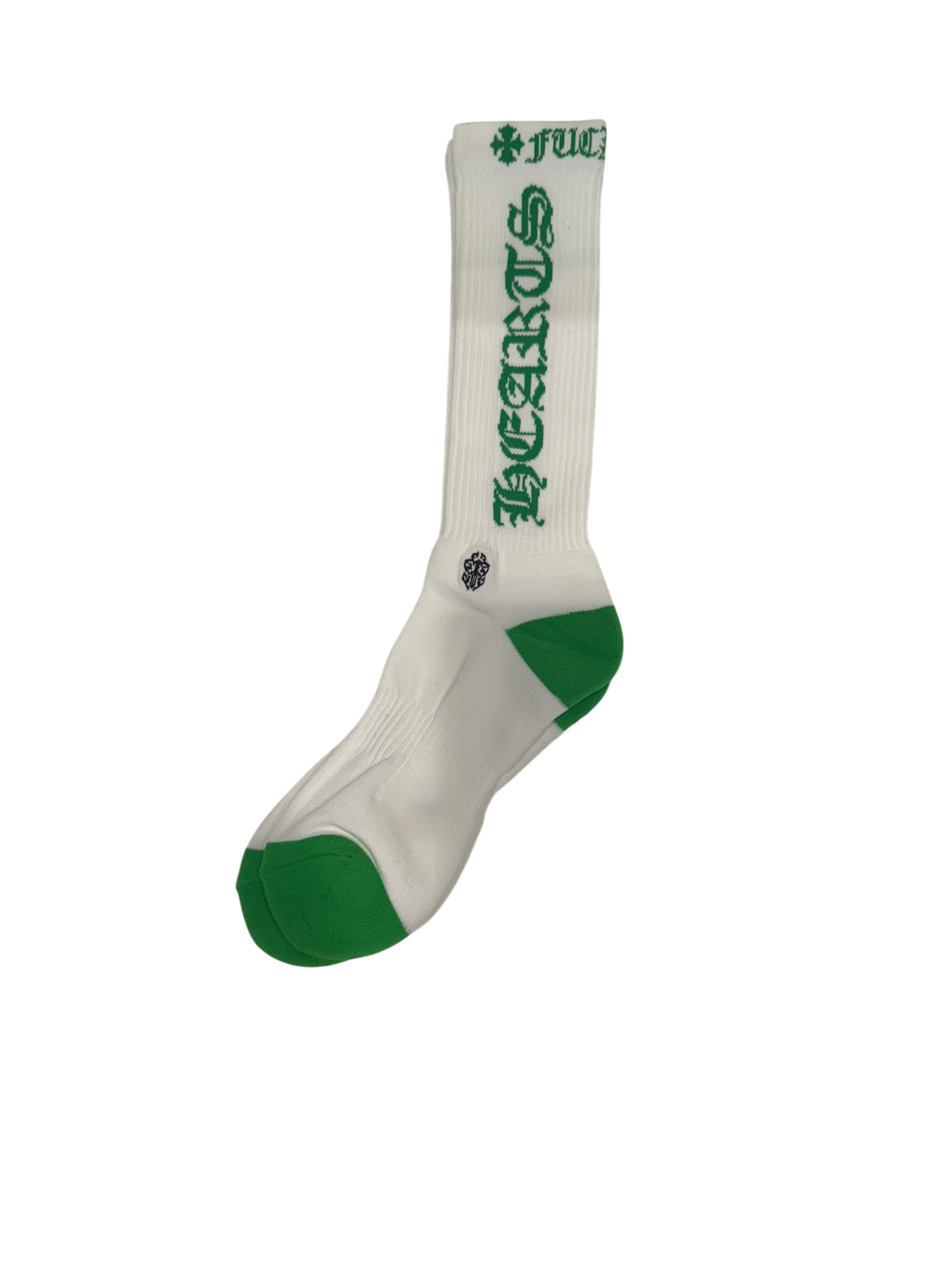 Chrome Hearts CH Logo White/Green Socks-Bullseye Sneaker Boutique