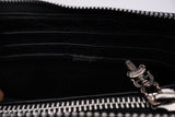Chrome Hearts Cemetery Cross Dagger Zipper Black Quilted Leather Wallet