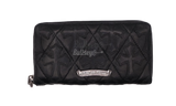 Chrome Hearts Cemetery Cross Dagger Zipper Black Quilted Leather Wallet-Bullseye Sneaker Boutique