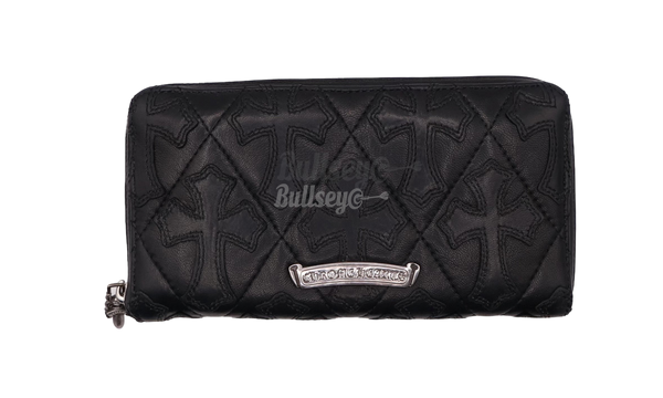 Chrome Hearts Cemetery Cross Dagger Zipper Black Quilted Leather Wallet-Bullseye iOS Sneaker Boutique