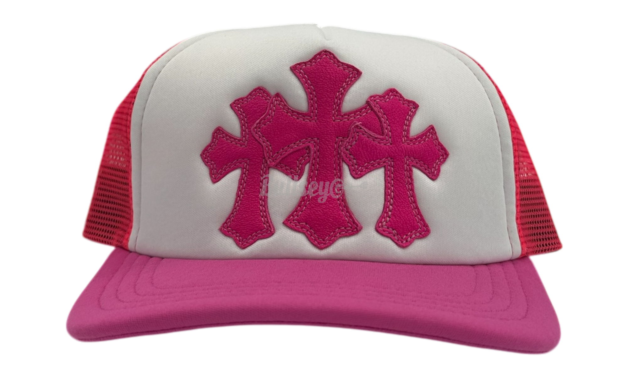 Chrome Hearts Cemetery Cross Pink Trucker Hat-Bullseye Sneaker Boutique