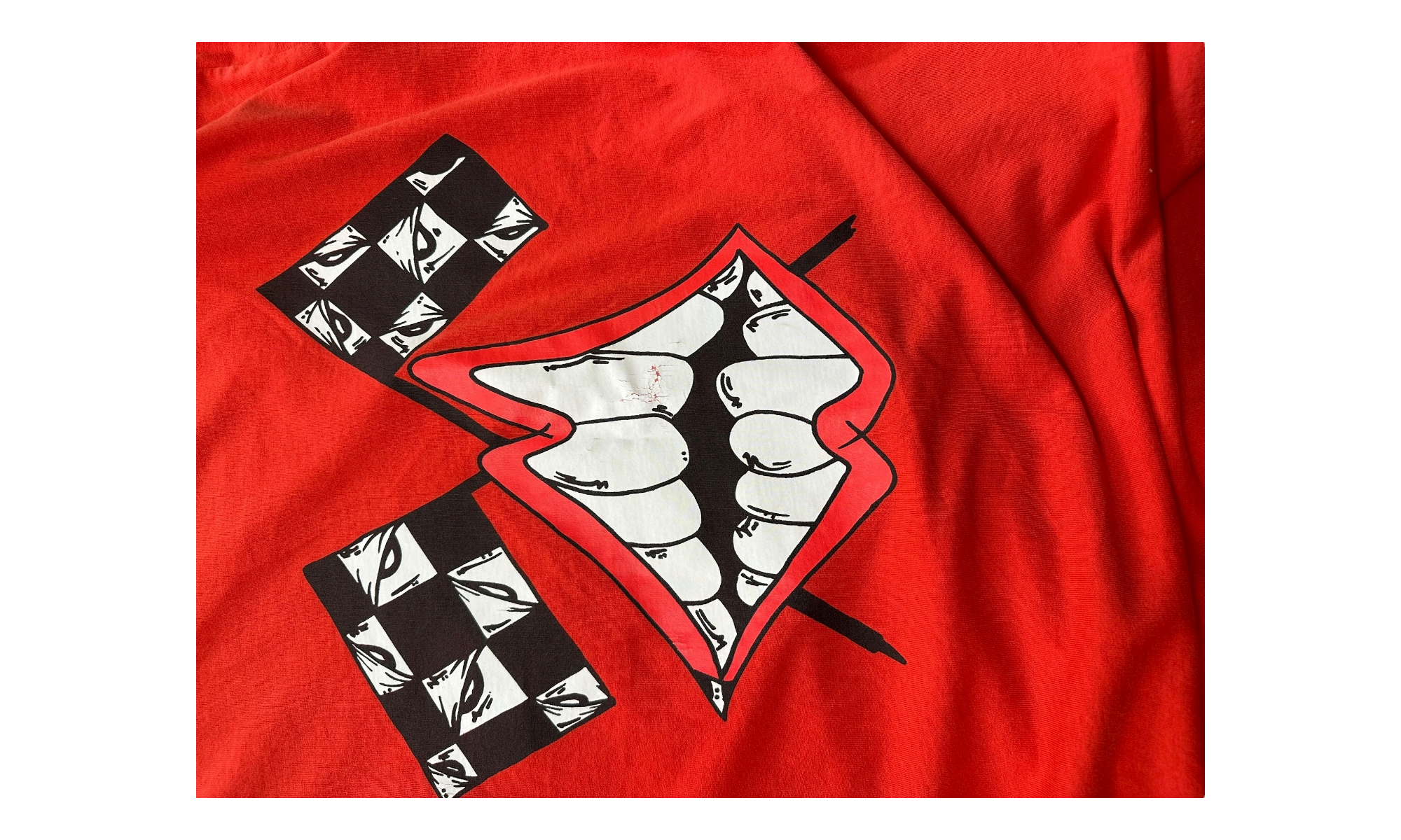Chrome Hearts Chomper Flag Red Longsleeve T-Shirt (PreOwned)