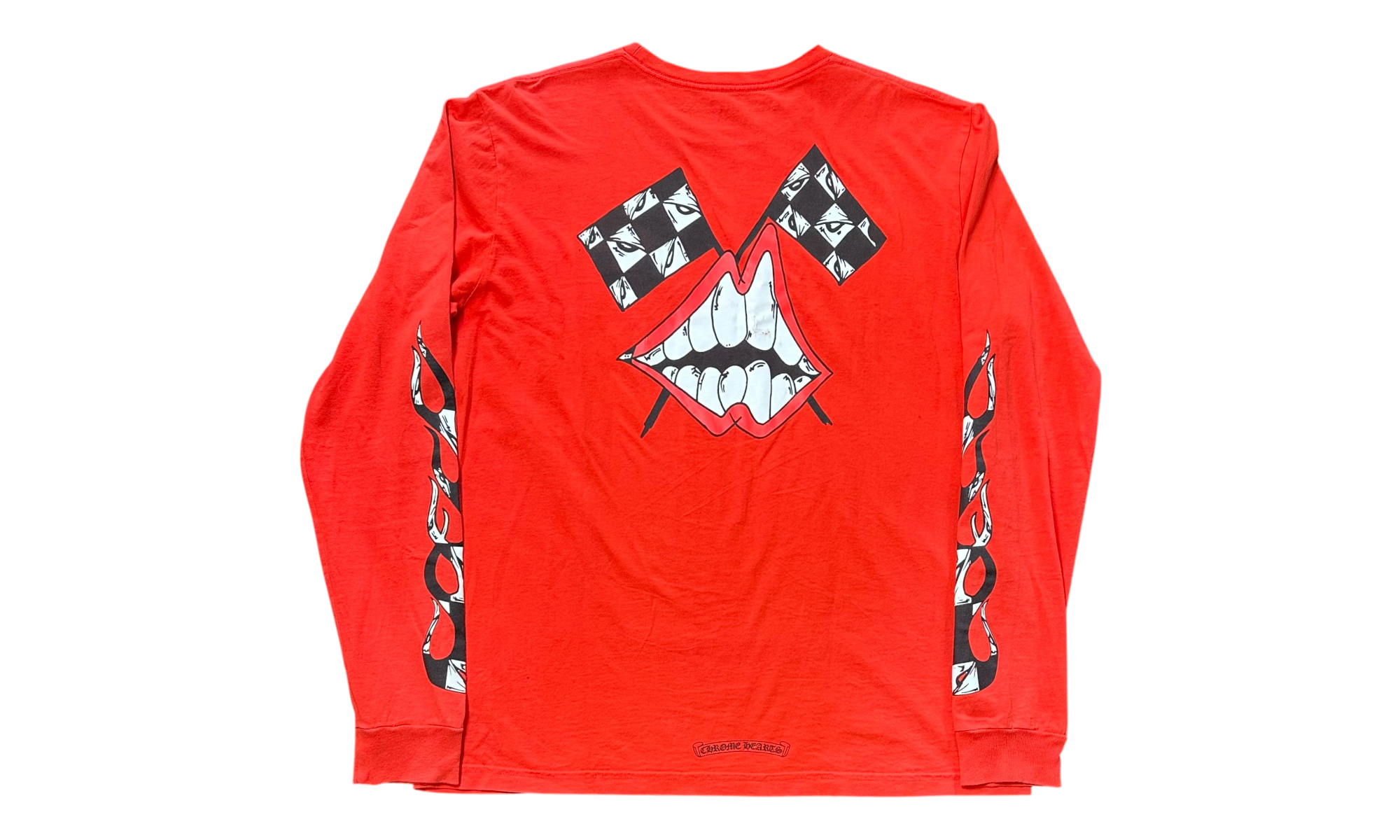 Chrome Hearts Chomper Flag Red Longsleeve T-Shirt (PreOwned)-Bullseye Sneaker Boutique