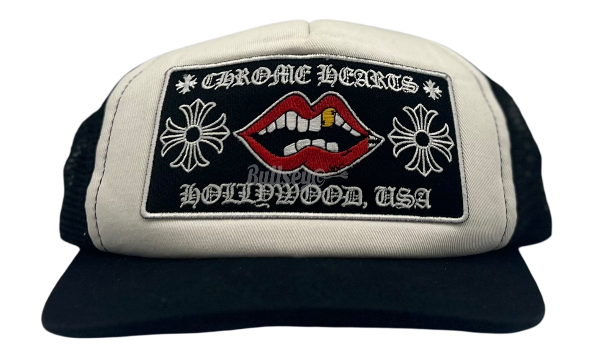 Chrome Hearts Chomper Hollywood Black/White Trucker Hat-Bullseye Sneaker Boutique