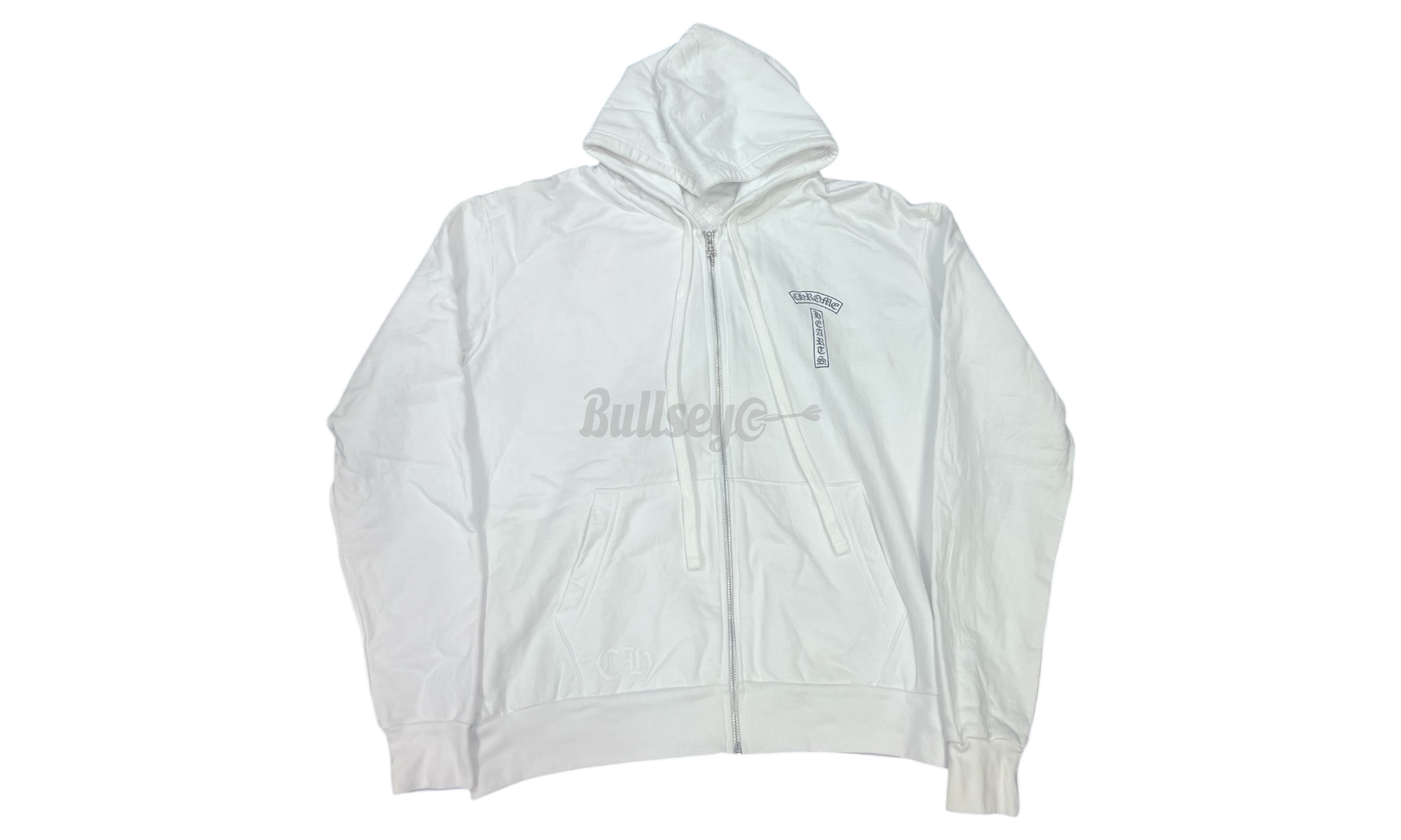 Chrome Hearts Fuck You T-Bar White Zip-Up Hoodie (PreOwned)-Bullseye Sneaker Boutique