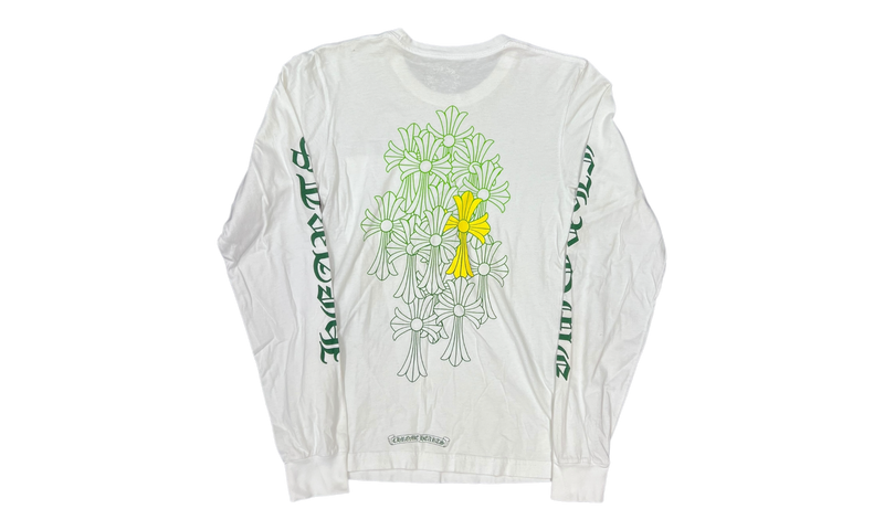 Chrome Hearts Green Cemetery Cross White Longsleeve T-Shirt (PreOwned)-Bullseye Sneaker Boutique