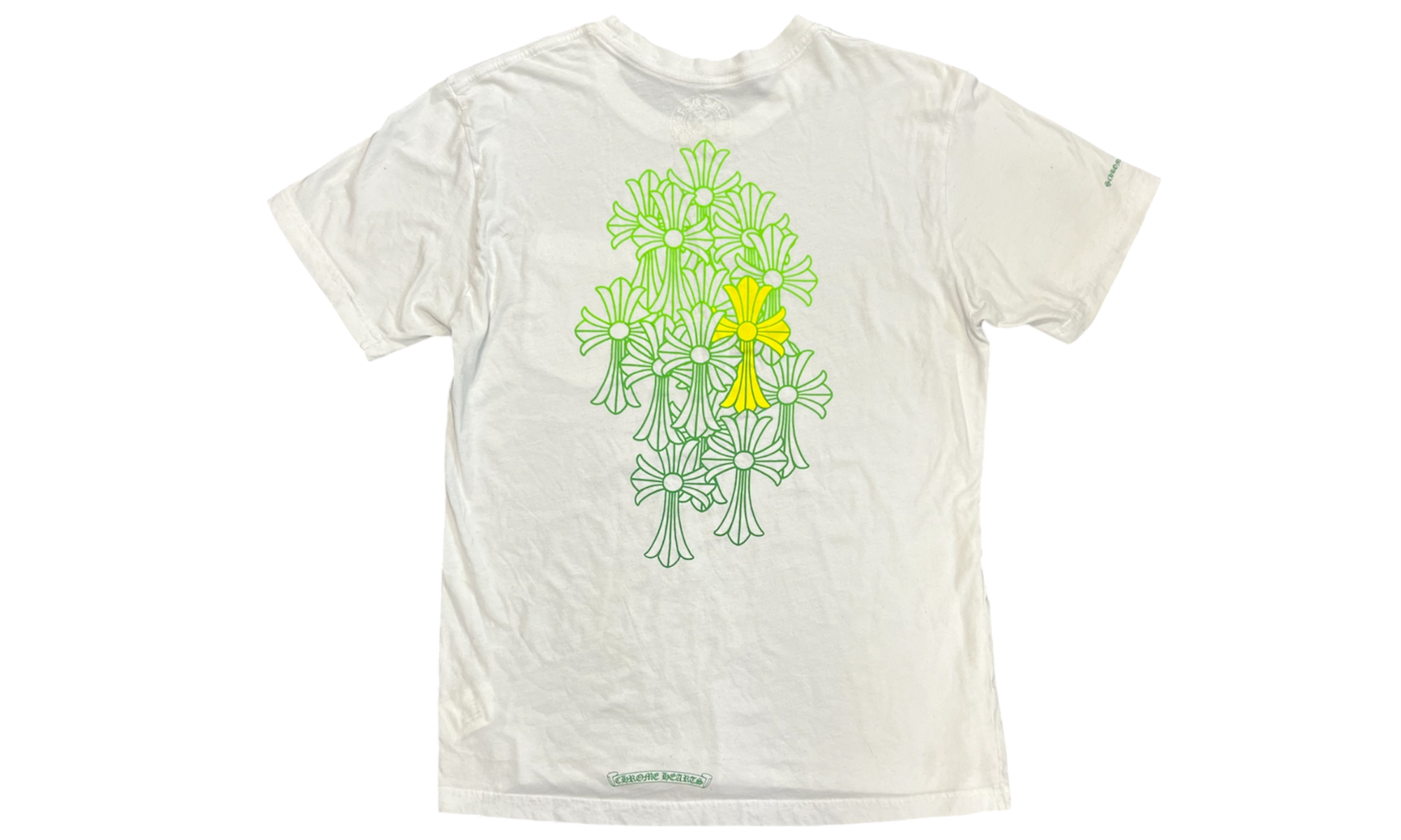 Chrome Hearts Green Cemetery Cross White T-Shirt (PreOwned)-Bullseye Sneaker Boutique