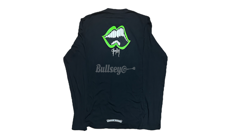 Chrome Hearts Green Chomper Black Longsleeve T-Shirt-ASAP Rocky in Rick Owens sneakers