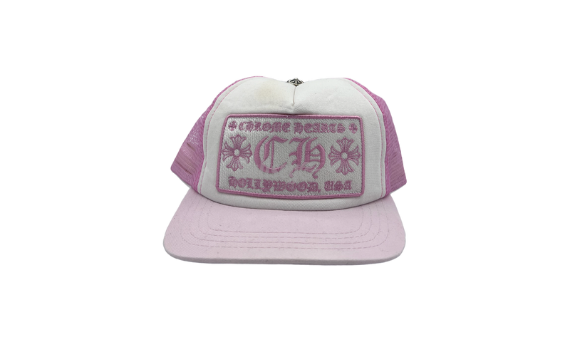 Chrome Hearts Hollywood CH Pink Trucker Hat (Flawed)-Czapka Cap BLAFWCA01BK