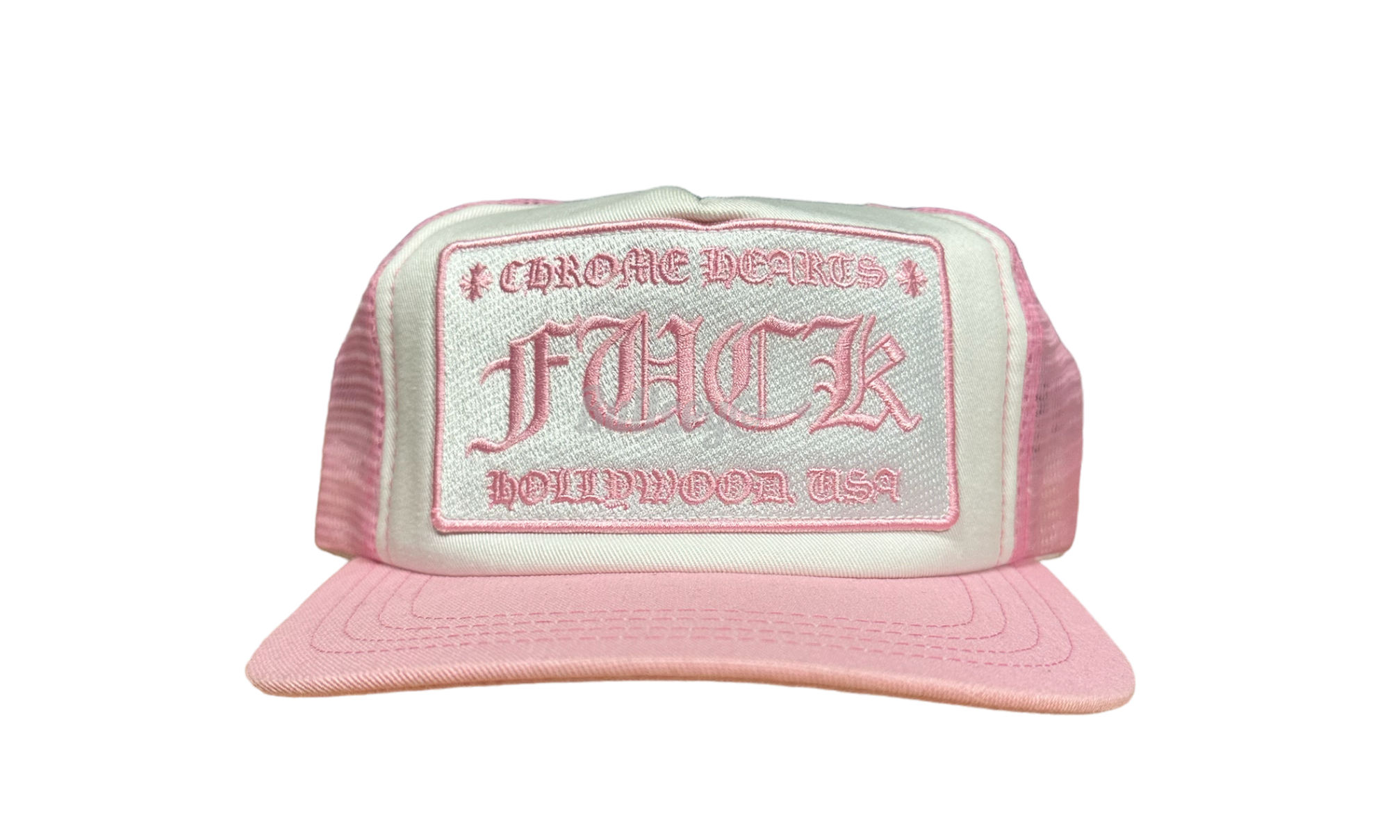 Chrome Hearts Hollywood Fuck Pink Trucker Hat-Bullseye Sneaker Boutique