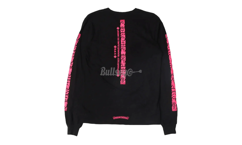 Chrome Hearts Hollywood USA Pink Letter Black Longsleeve T-Shirt-Bullseye NMD Sneaker Boutique