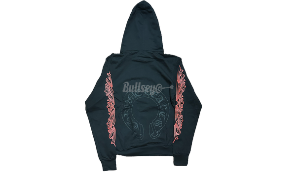 Chrome Hearts Horseshoe Red Floral Black Hoodie-buy on running cloud