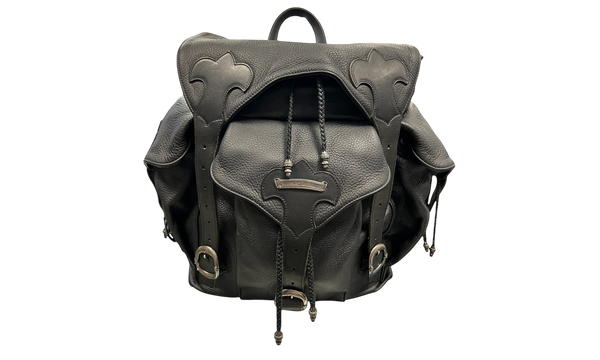 Chrome Hearts Large Gunslinger Fleur Black Leather Backpack (5-Pockets) (PreOwned)-Bullseye Sneaker Boutique