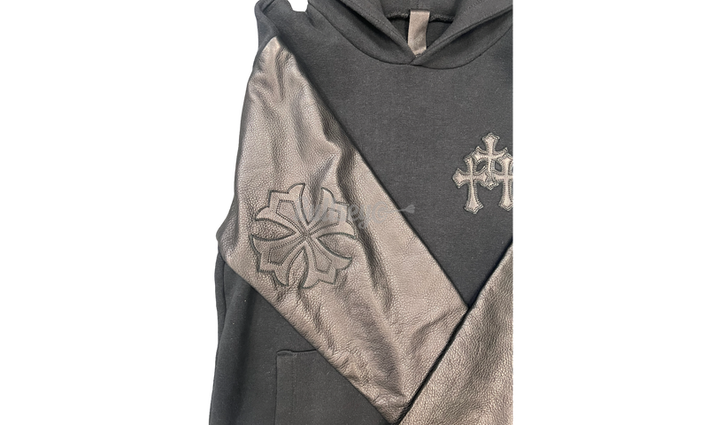 Chrome Hearts Leather Cross Sleeve Patches Hoodie