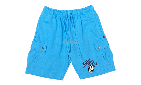 Chrome Hearts Matty Boy Brain New Blue Cargo Sweat Shorts-leather sandals with buckles