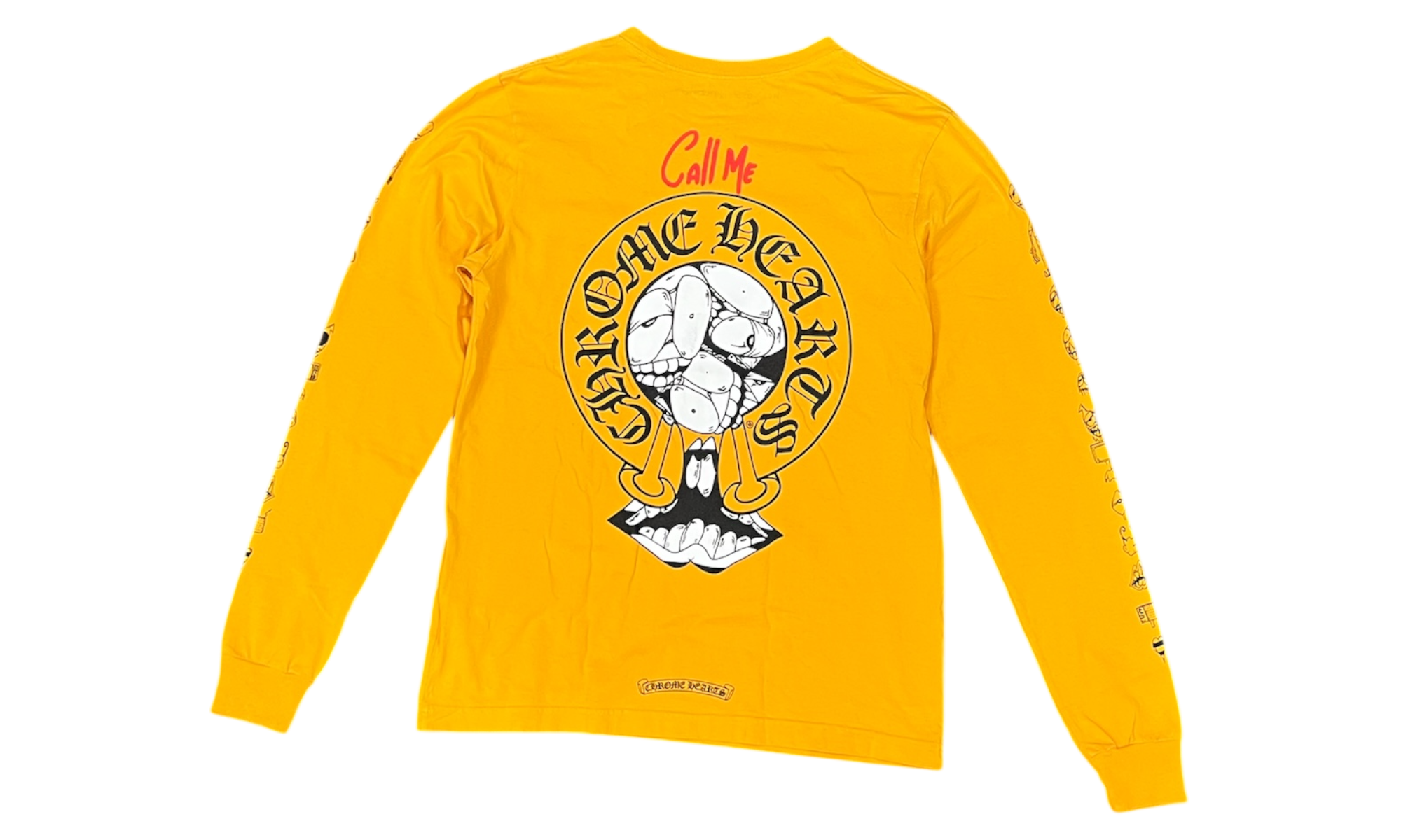 Chrome Hearts Matty Boy Call Me Yellow Longsleeve T-Shirt-Bullseye Sneaker Boutique