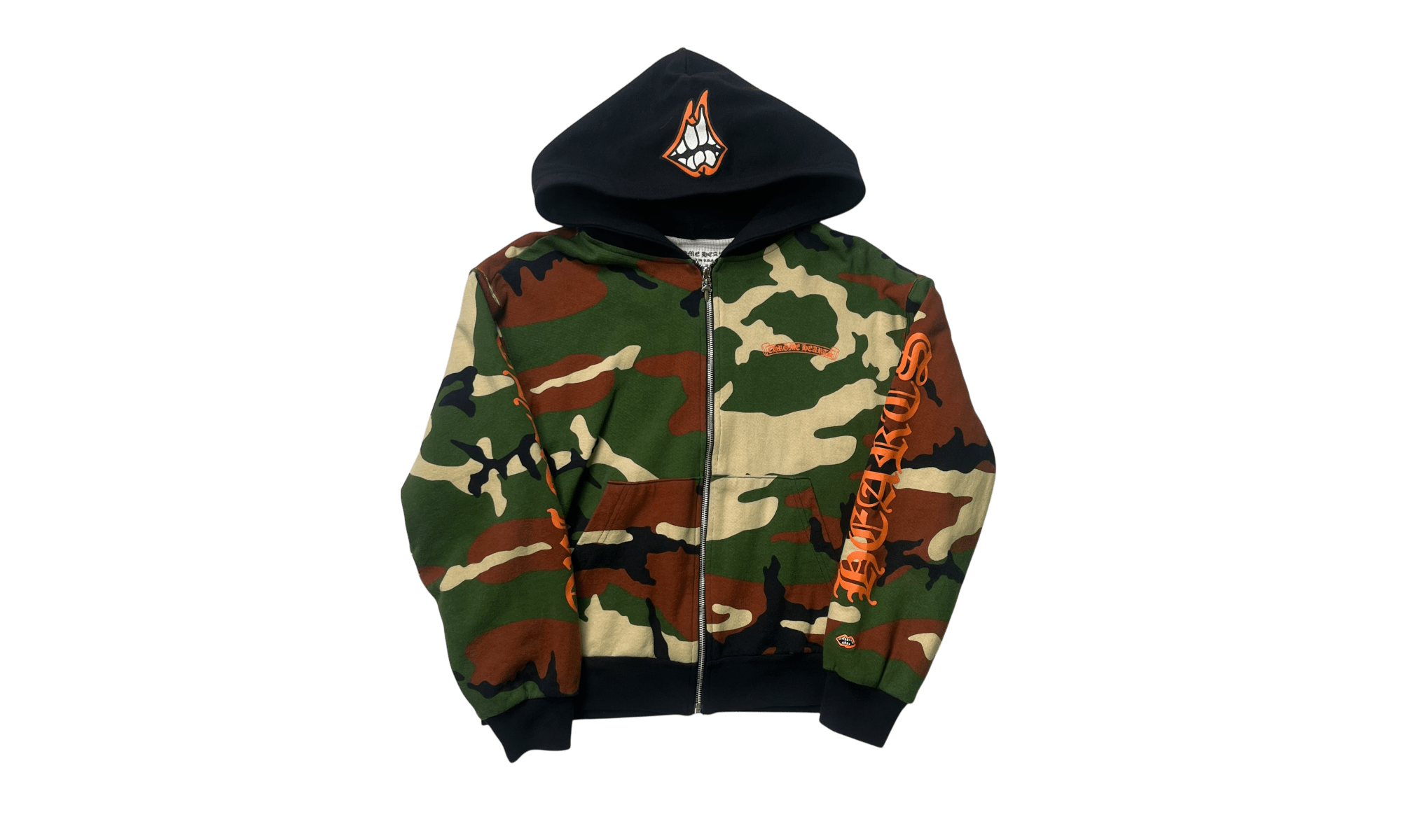 Chrome Hearts Matty Boy Caution Thermal Zip Up Hoodie Camo (PreOwned)