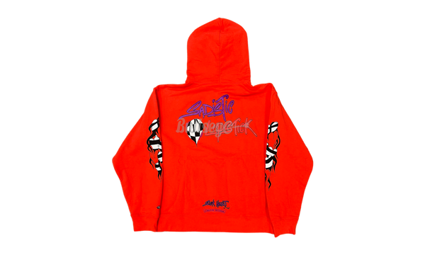 Chrome Hearts Matty Boy Sadistic Lipstick Red Hoodie-Slide into something comfortable with OOFOS recovery sandals