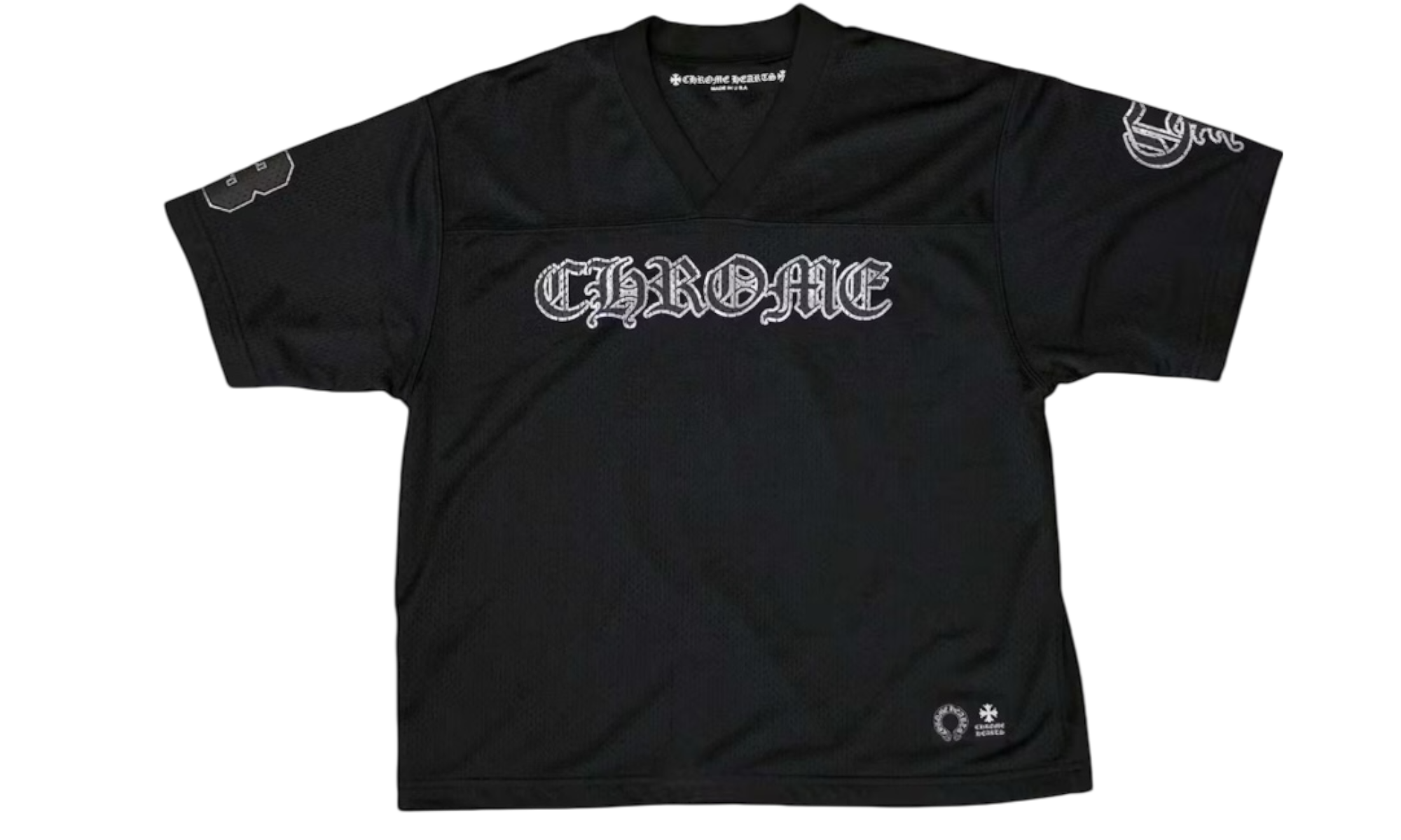 Chrome Hearts Mesh Stadium Black Football Jersey-Bullseye Sneaker Boutique