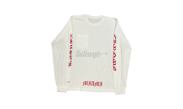Chrome Hearts Miami Red Neck Letters White Longsleeve T-shirt