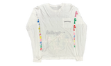 Chrome Hearts Multi Color Cemetery Cross Longsleeve White T-Shirt