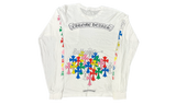 Chrome Hearts Multi Color Cemetery Cross Longsleeve White T-Shirt-Bullseye Sneaker Boutique