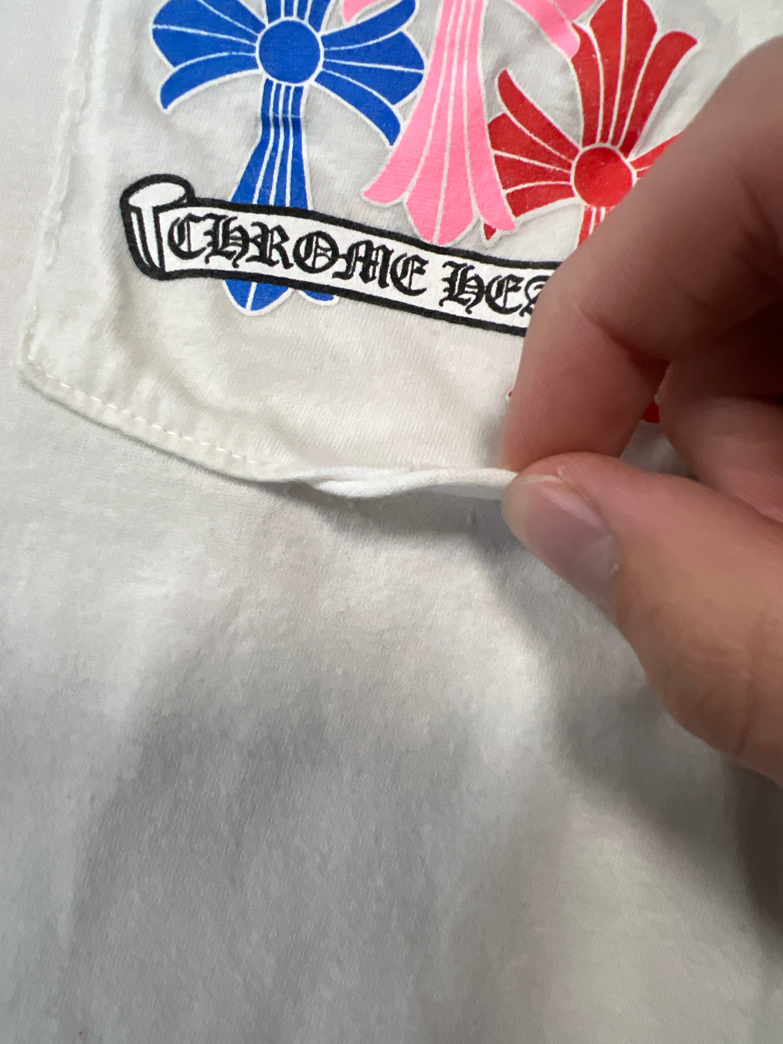 Chrome Hearts Multi Color Cross Cemetery White T-Shirt (PreOwned)