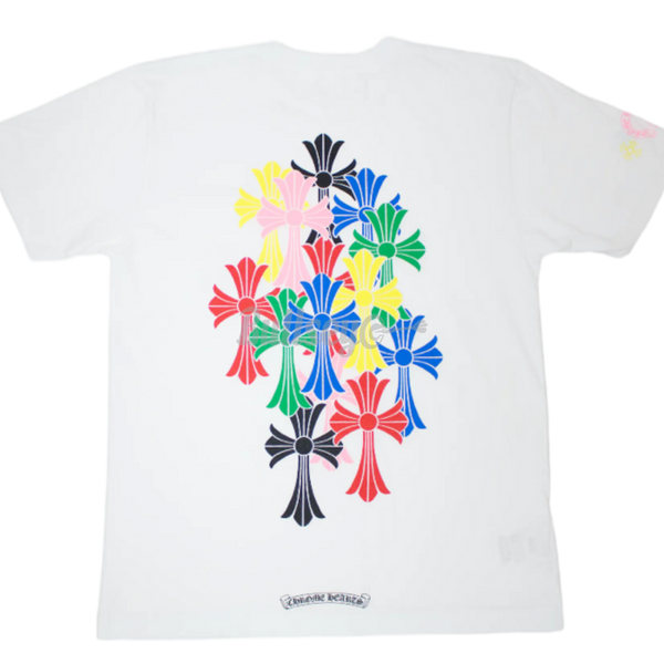 Chrome Hearts Multi Color Cross Cemetery White T - Shirt