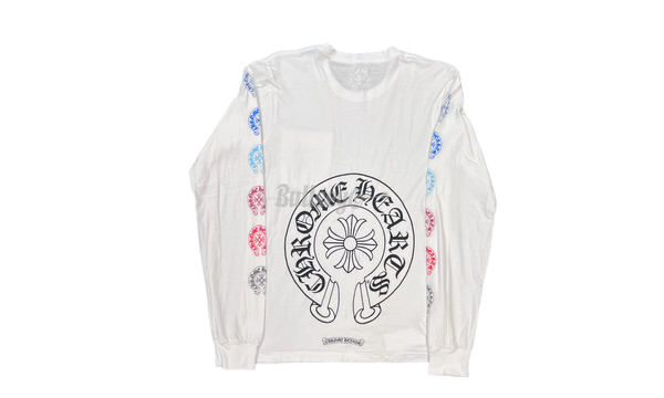 Chrome Hearts Multi-Color Horseshoe White Longsleeve T-Shirt-Bullseye Sneaker Boutique