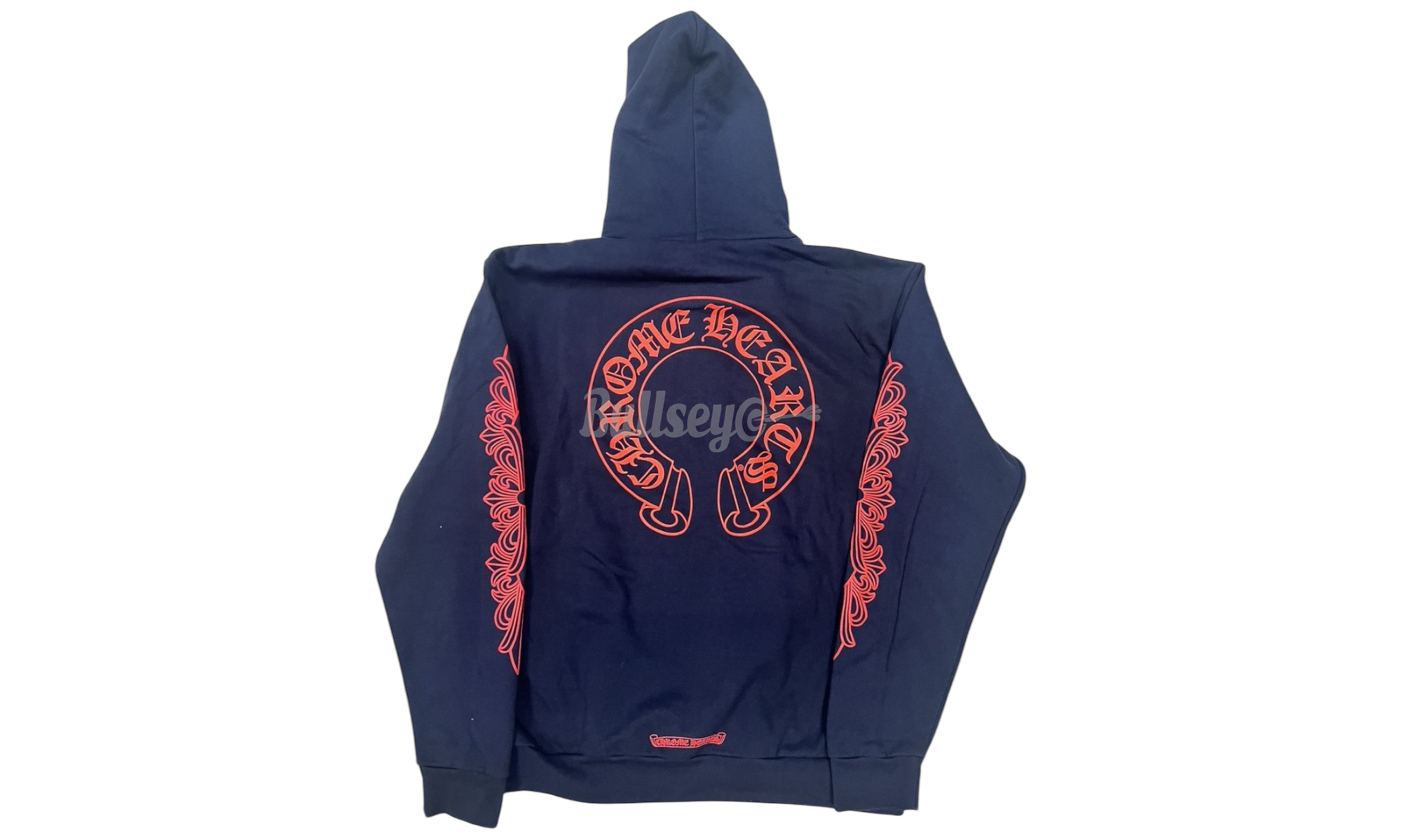 Chrome Hearts Navy/Red Floral Horseshoe Hoodie-Bullseye Sneaker Boutique