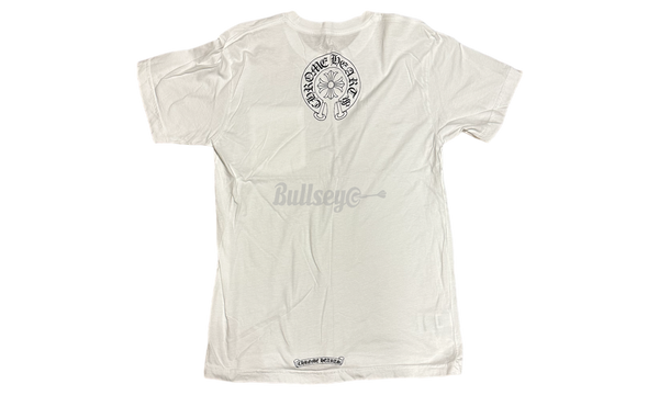 Chrome Hearts Neck Print Horseshoe Logo White T-Shirt-ropa de running diseñada para esta época del año