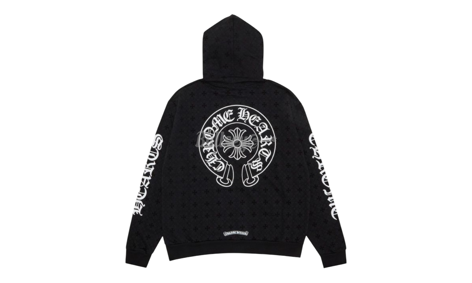 Chrome Hearts Plus Cross All over Print Horseshoe Logo Black Hoodie