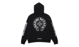 Chrome Hearts Plus Cross All over Print Horseshoe Logo Black Hoodie