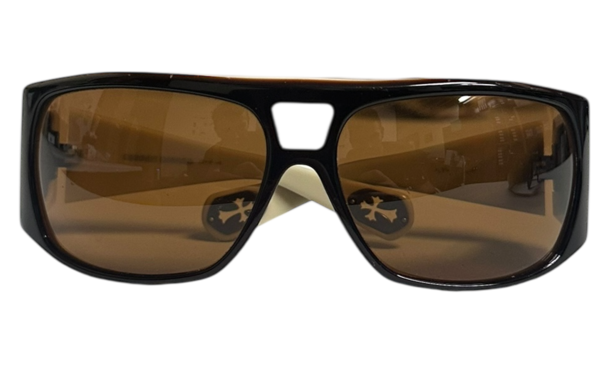Chrome Hearts Post Op Dark Brown Orange/Brown Tinted Lenses (PreOwned)-Bullseye Sneaker Boutique