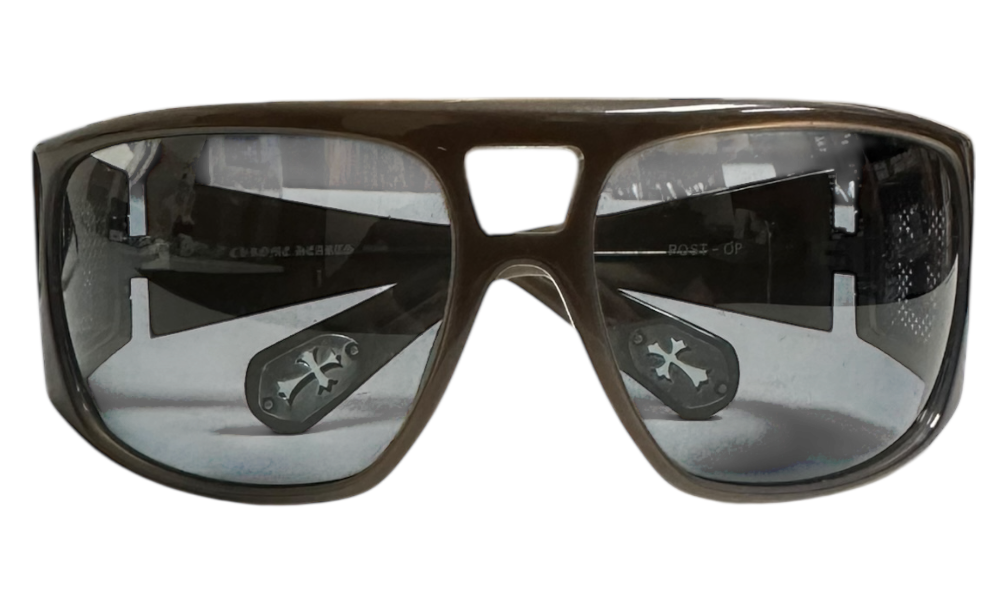 Chrome Hearts Post Op Light Brown Blue/Grey Tinted Lenses (PreOwned)-Bullseye Sneaker Boutique