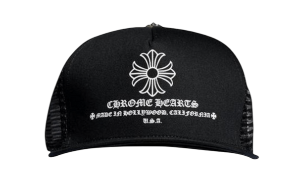 Chrome Hearts Printed Cross Black Trucker Hat-Bullseye Sneaker Boutique