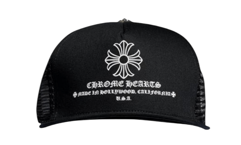 Chrome Hearts Printed Cross Black Trucker Hat-Bullseye Sneaker Boutique