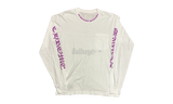 Chrome Hearts Purple Neck Letter White Longsleeve T-Shirt-Bullseye Sneaker Boutique