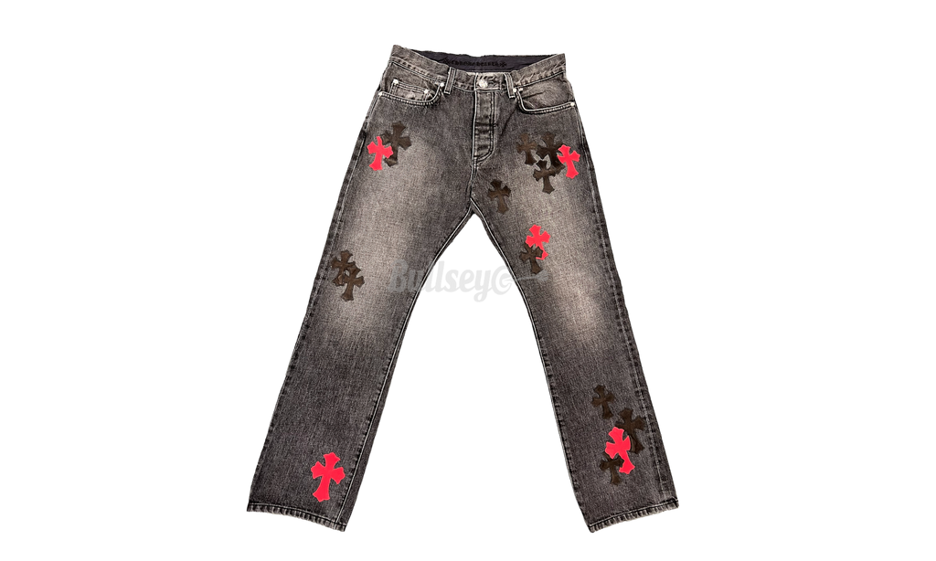 Chrome Hearts, Jeans, Mens Chrome Hearts Jeans With Black Big Leather  Patches Size 3