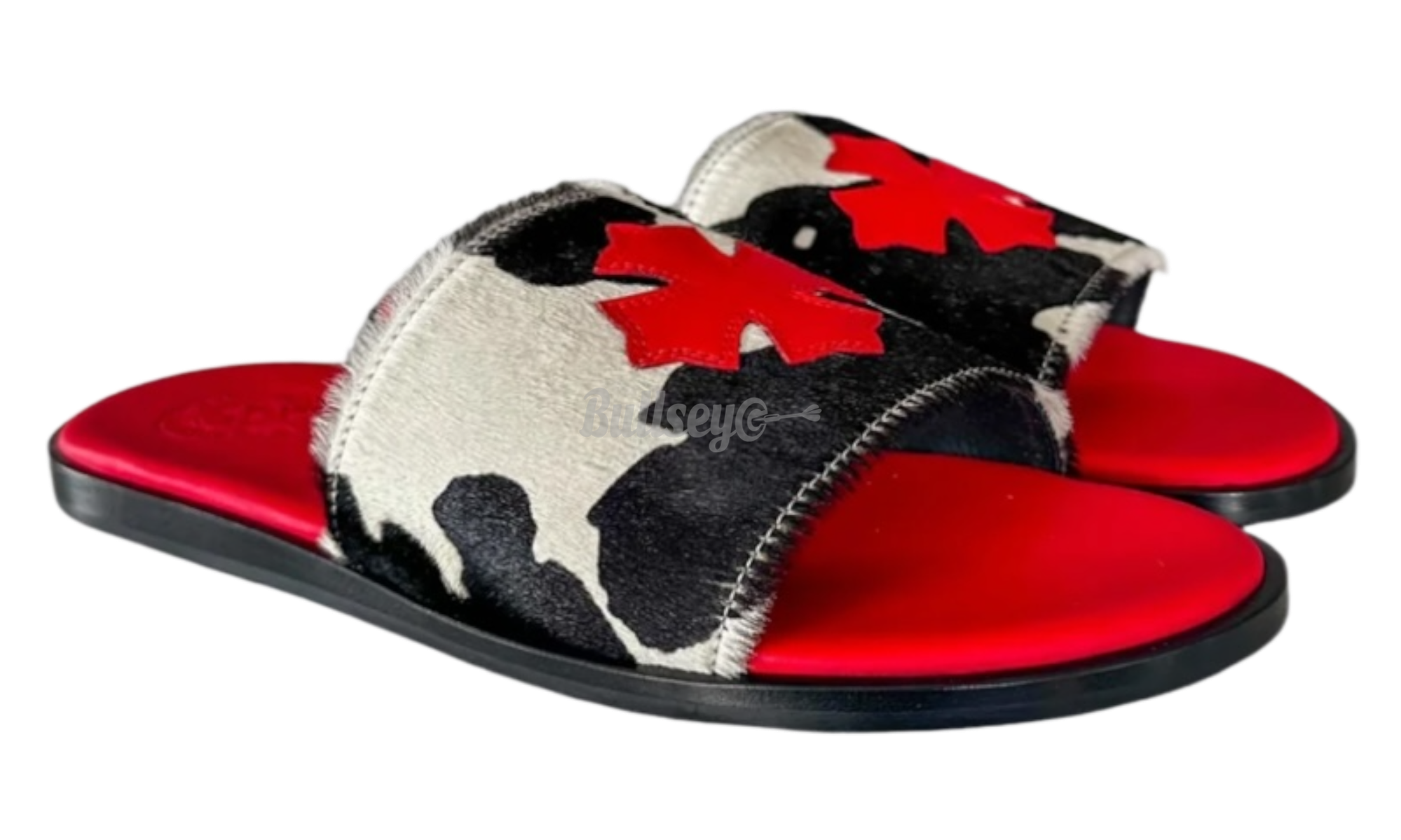 Chrome Hearts Red Cross Patch Cow Slides