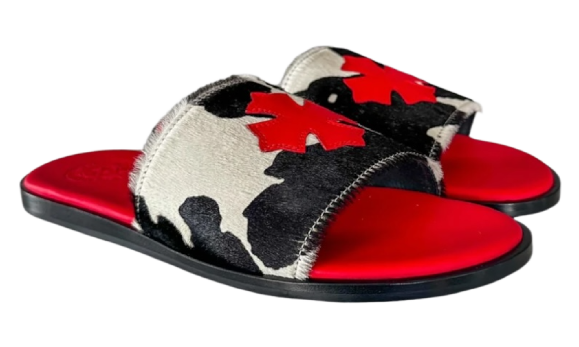 Chrome Hearts Red Cross Patch Cow Slides